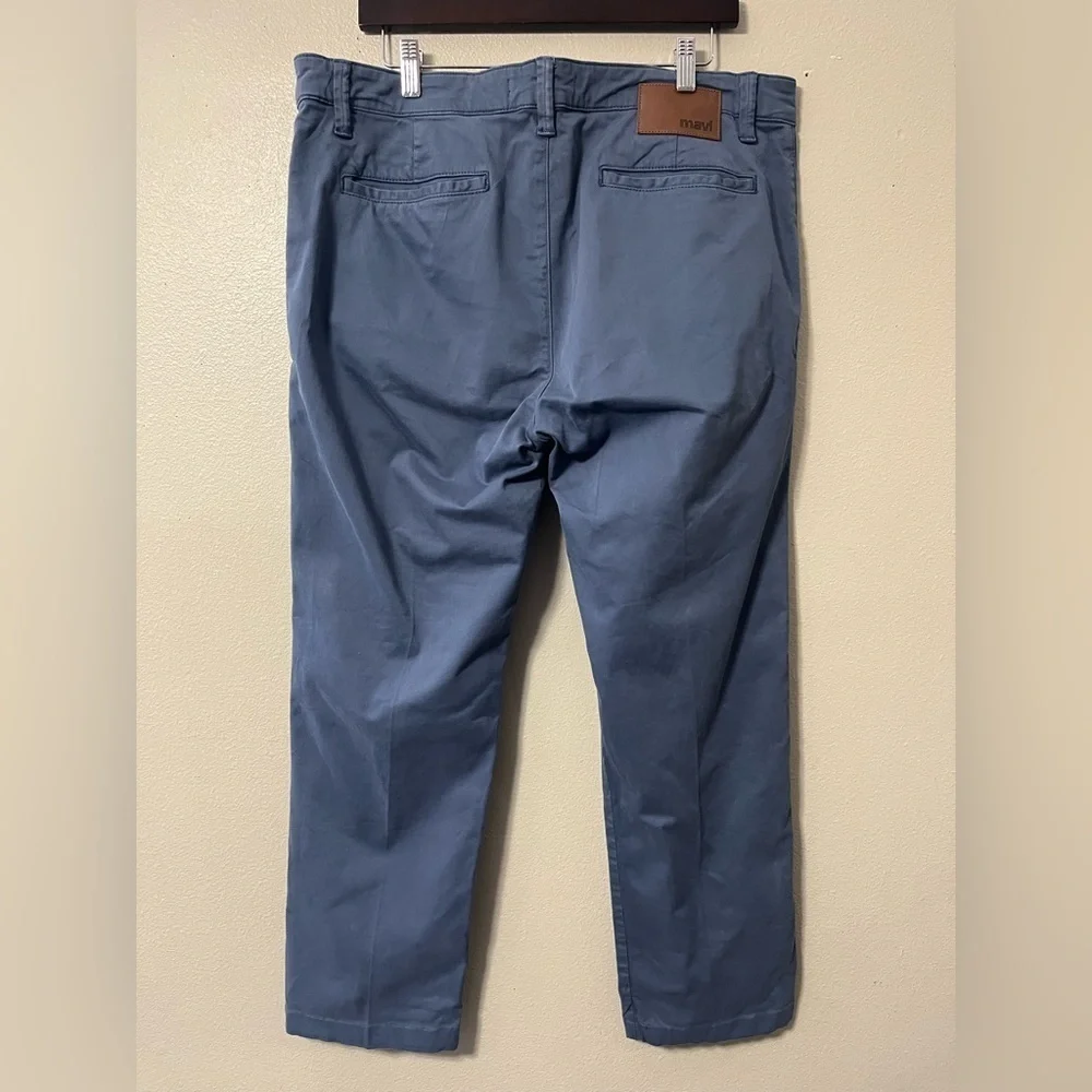 Mavi Edward Slim Straight Leg Chino Pants Vintage Indigo Sateen Twill 36 x 34